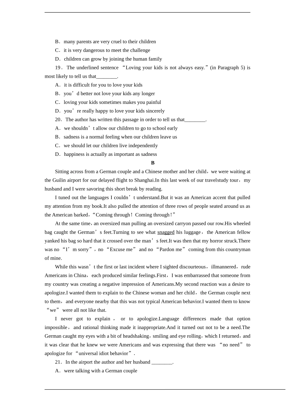 高中英语复习巩固课时规范训练：Unit1（新人教版选修8）(1)_第3页