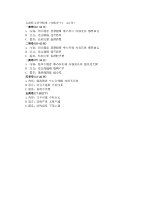 大庆作文评分标准