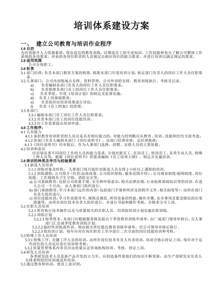 【超实用】全套企业培训体系建设方案_第1页