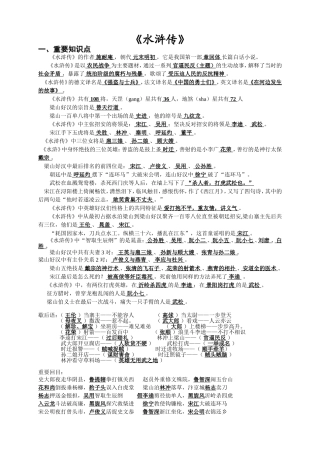 《水浒传》重要知识点