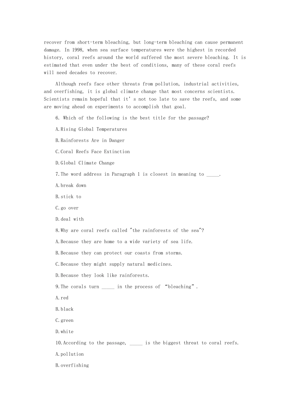 2017年5月北京地区成人本科学士学位英语统一考试真题与答案_第3页