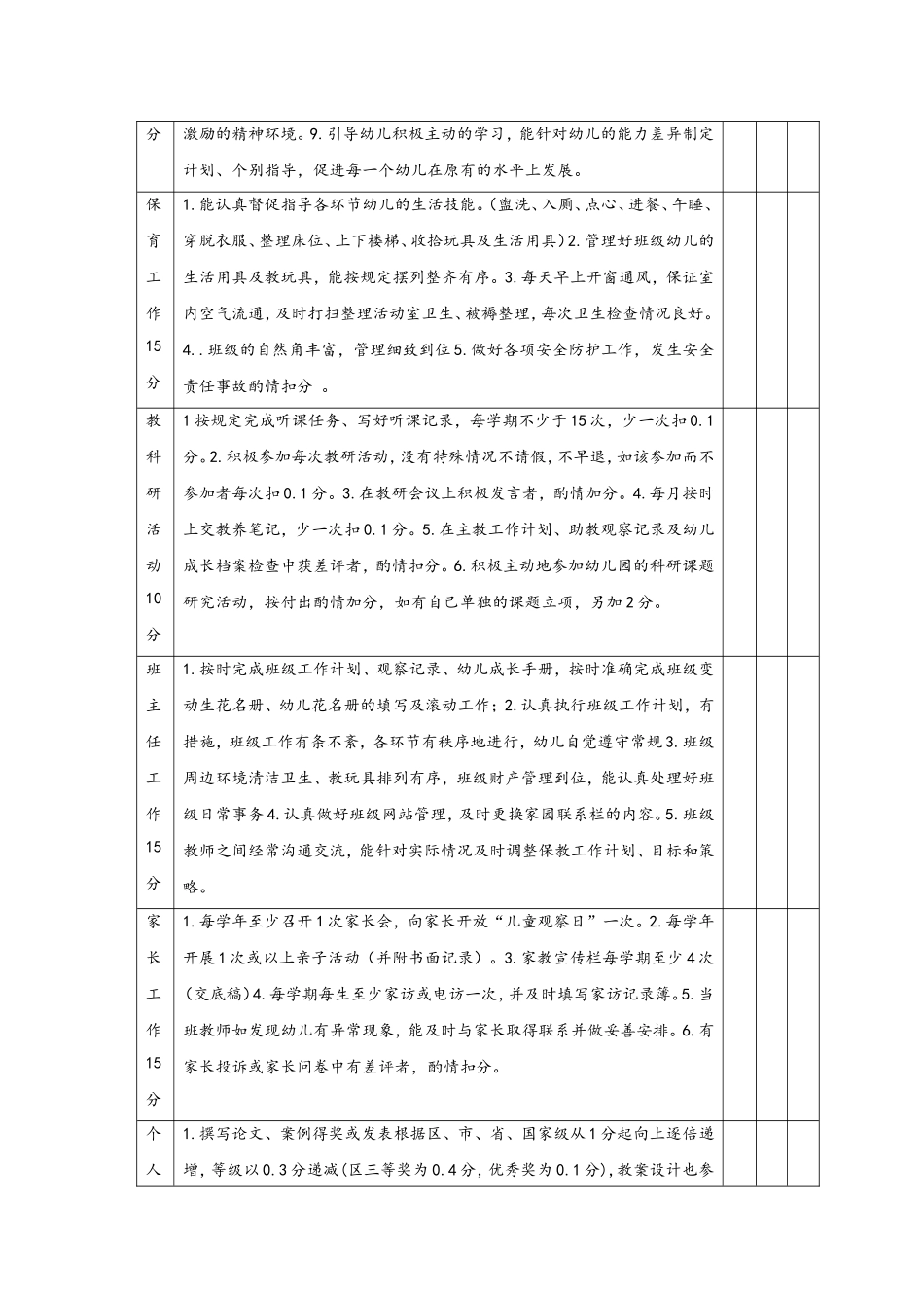 幼儿园教师年度考核表1_第2页