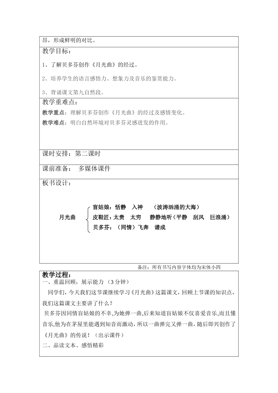 《月光曲》第二课时教学设计_第2页