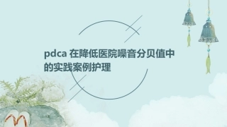 PDCA在降低医院噪音分贝值中的实践案例护理