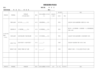 销售人员绩效考核表