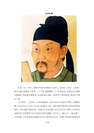 作者简介：认识杜甫