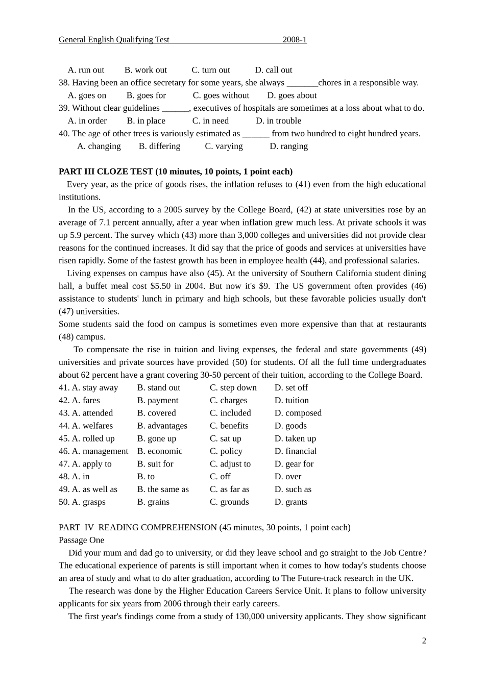 研究生学位英语GET2008年1月完整试题_第2页