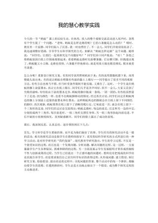 我的慧心教学实践