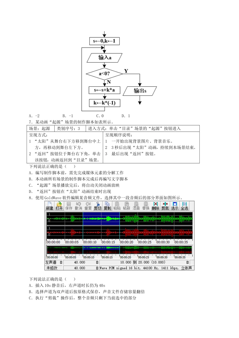 浙江省2017年4月普通高校招生信息通用技术选考科目考试_第2页