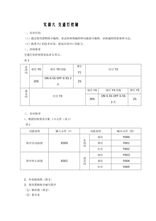 PLC交通灯控制电路设计