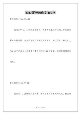 2024夏天的作文400字_5