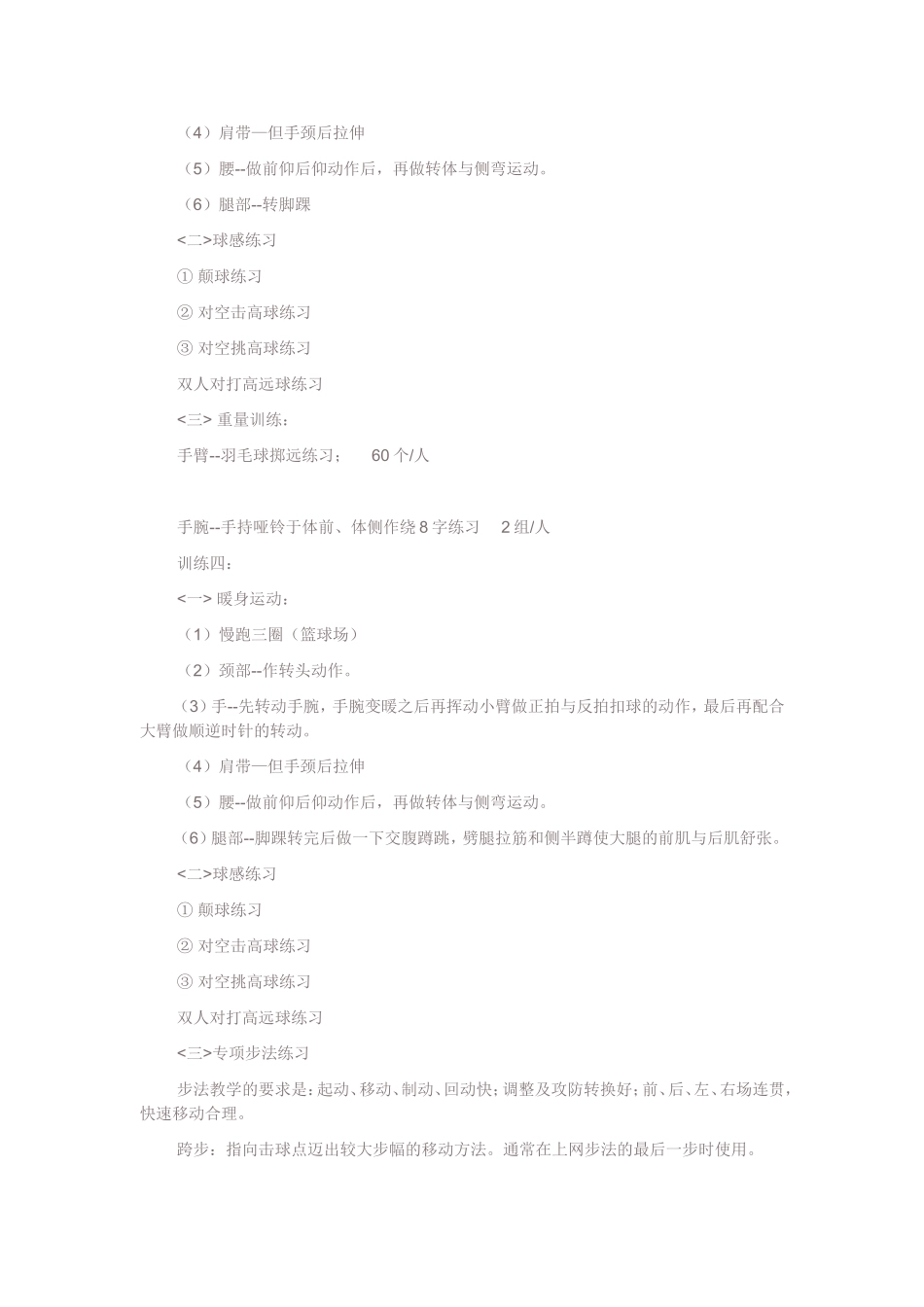 羽毛球课时训练计划_第2页