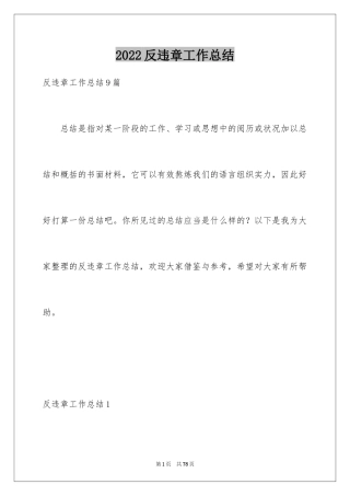 2024反违章工作总结