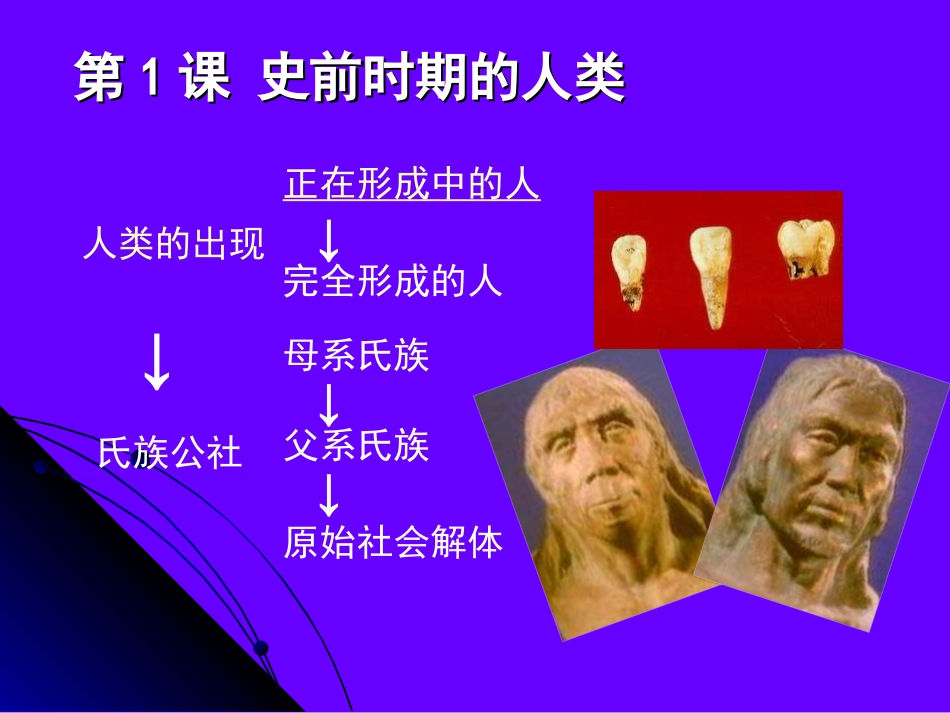 初中历史华师大版九年级上册第一单元第1课：《史前时期的人类》课件_第1页