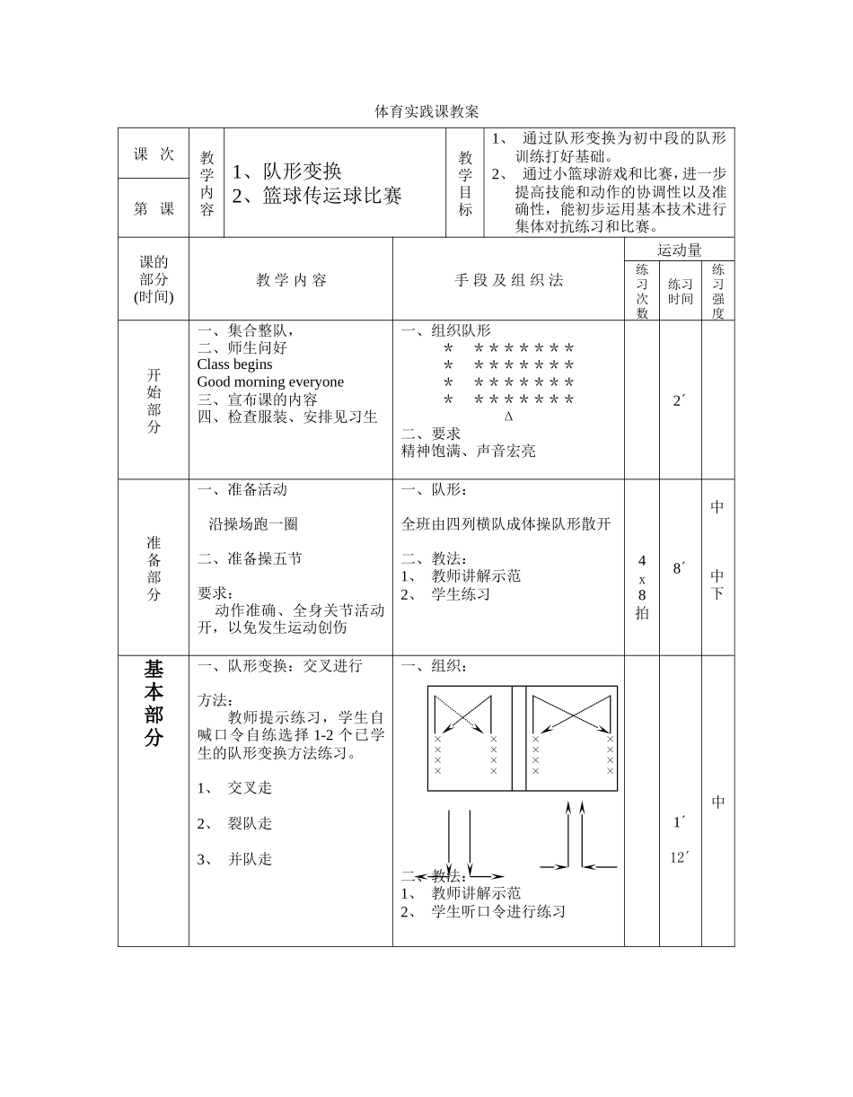 小学篮球运球喝队形变化_第1页