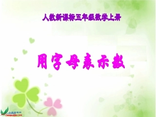 人教新课标数学五年级上册《用字母表示数8》PPT课件