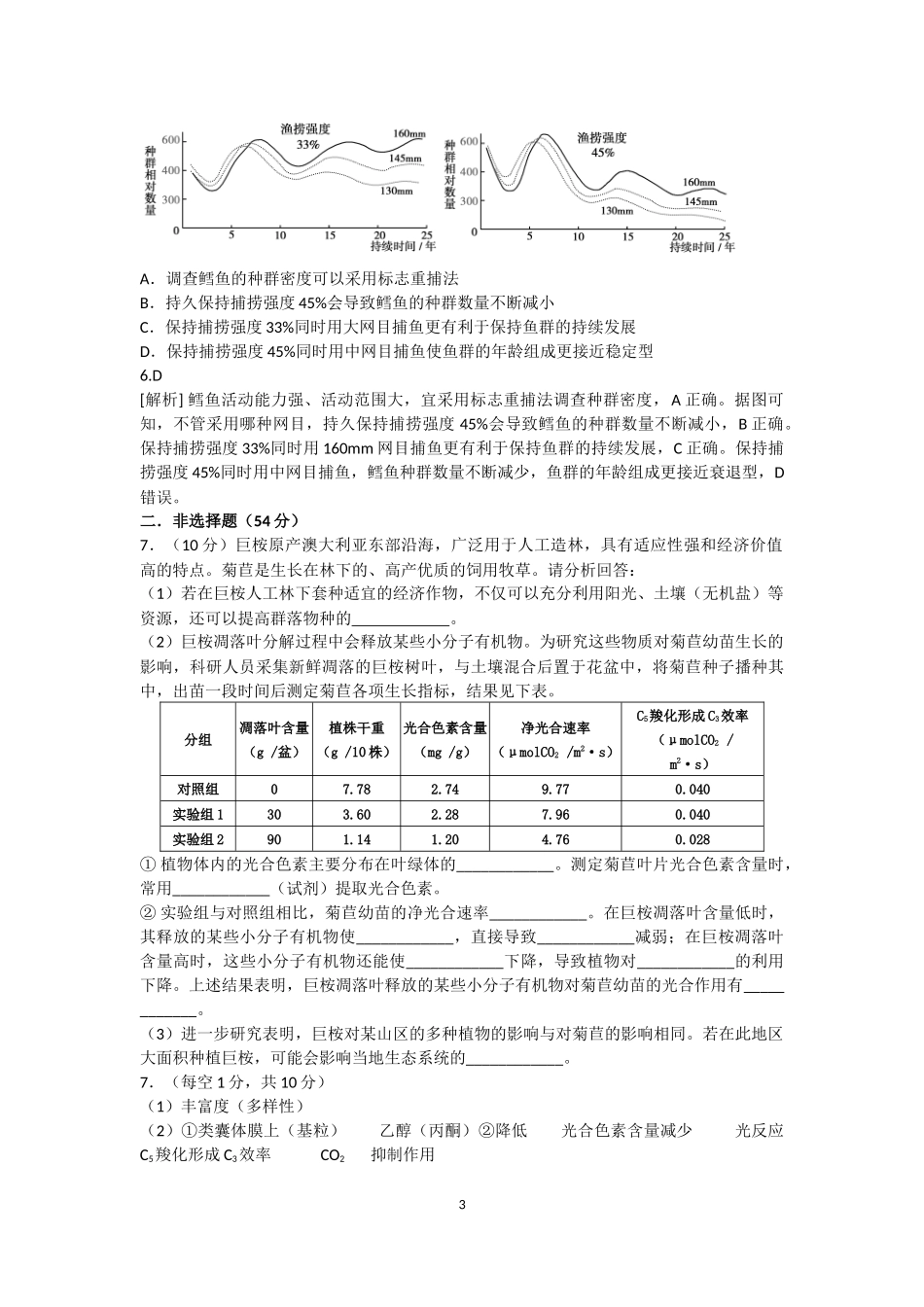 2015年高考新课标理综生物模拟卷1_第3页