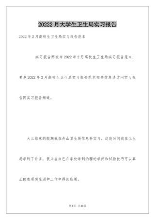 20242月大学生卫生局实习报告_1