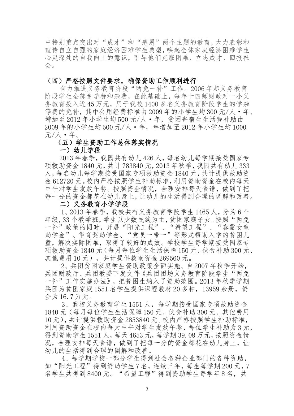 一小学生资助工作汇报材料_第3页