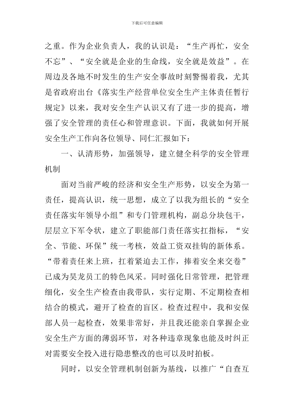 企业负责人安全述职报告_第2页