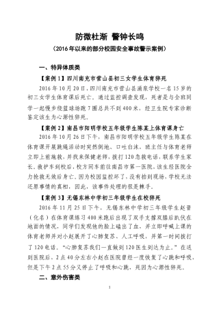 2016年校园安全事故警示案例