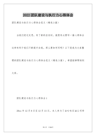 2024团队建设与执行力心得体会