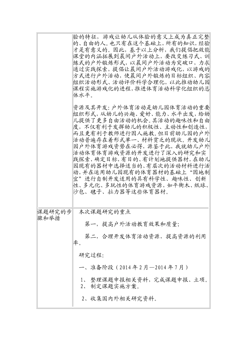 幼儿园《户外体育游戏资源及其开发的研究》课题实施方案_第3页