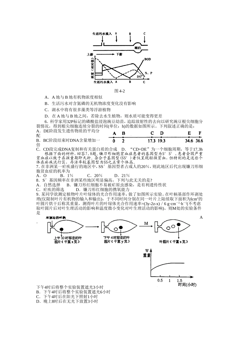 2013年高二生物奥赛班模拟试题_第2页