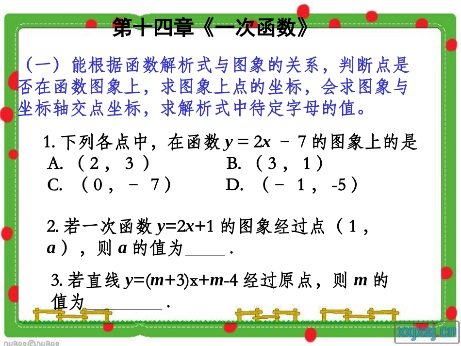 一次函数复习精品课件(人教版八年级数学上册)_第2页