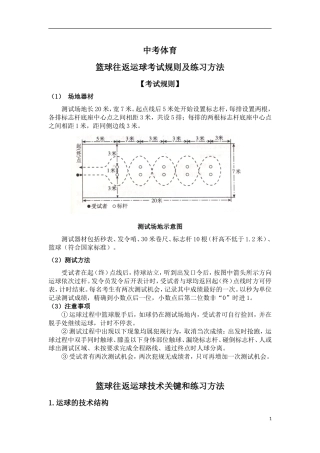 中考体育篮球运球考试规则及练习方法(附场地图)