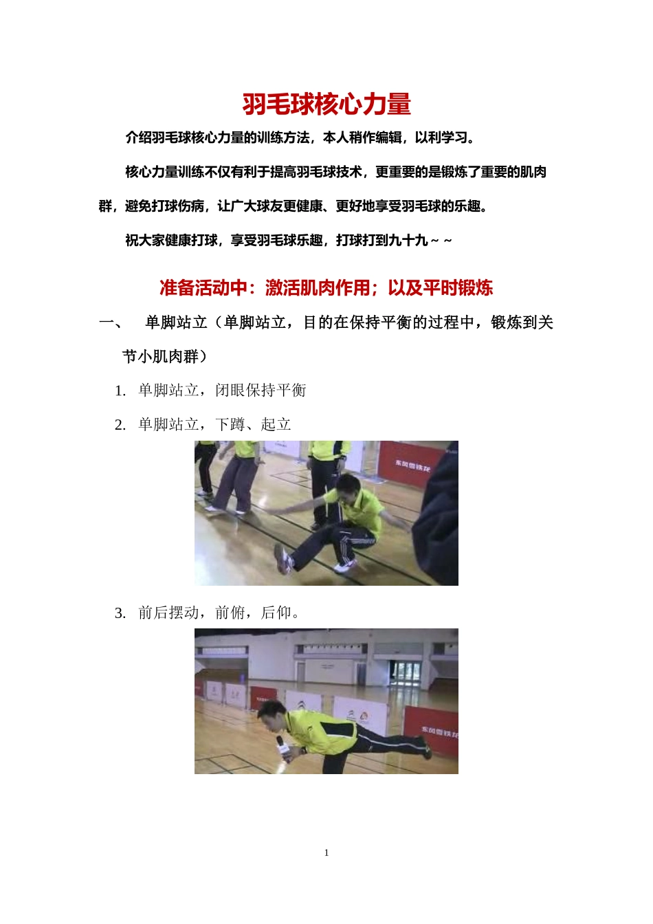 羽毛球核心力量训练方法_第1页