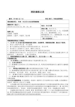 应急预案演练记录(范例)