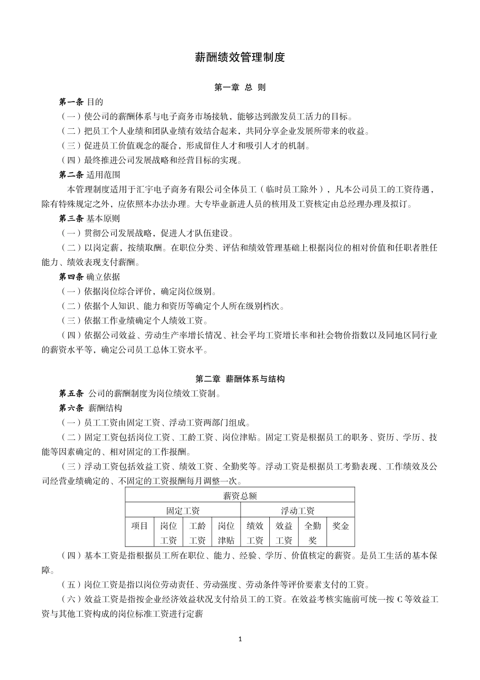 薪酬绩效管理制度_第1页