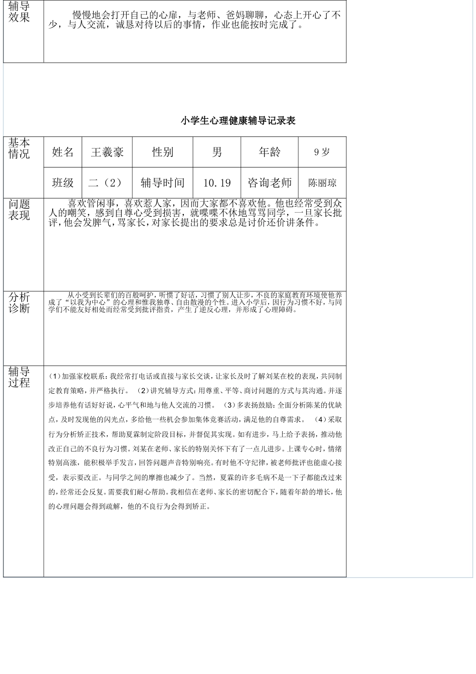 202小学生心理健康辅导记录表_第3页
