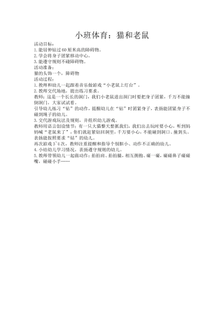 小班体育：猫和老鼠