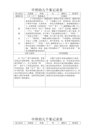 中班观察记录表
