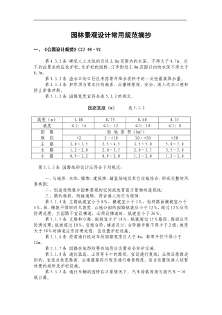 园林景观设计常用规范汇总
