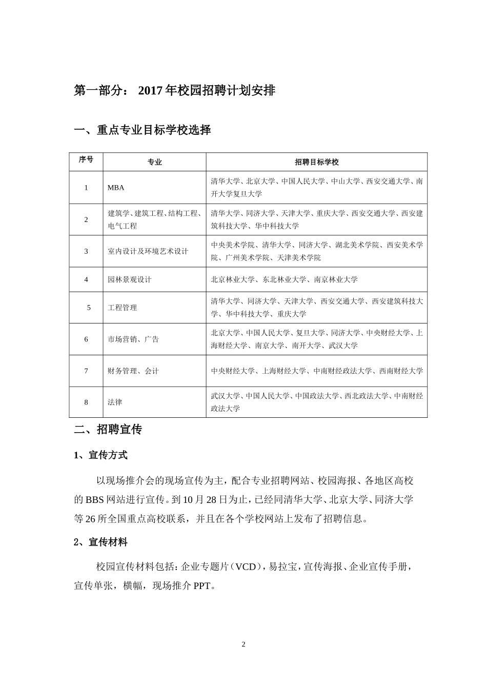 2017年校园招聘计划及招聘选拔程序(12页)_第2页