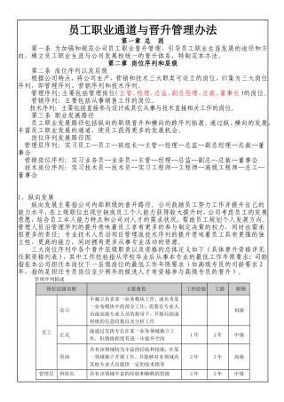 员工职业通道与晋升管理办法