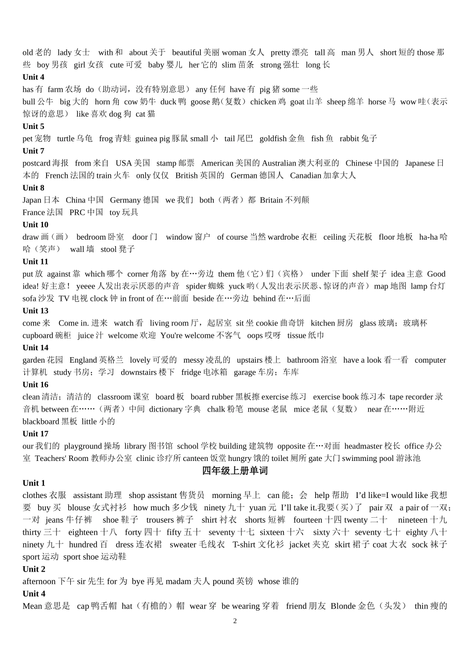 广州版小学三至六年级词汇_第2页