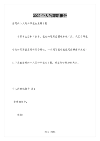 2024个人的辞职报告_7