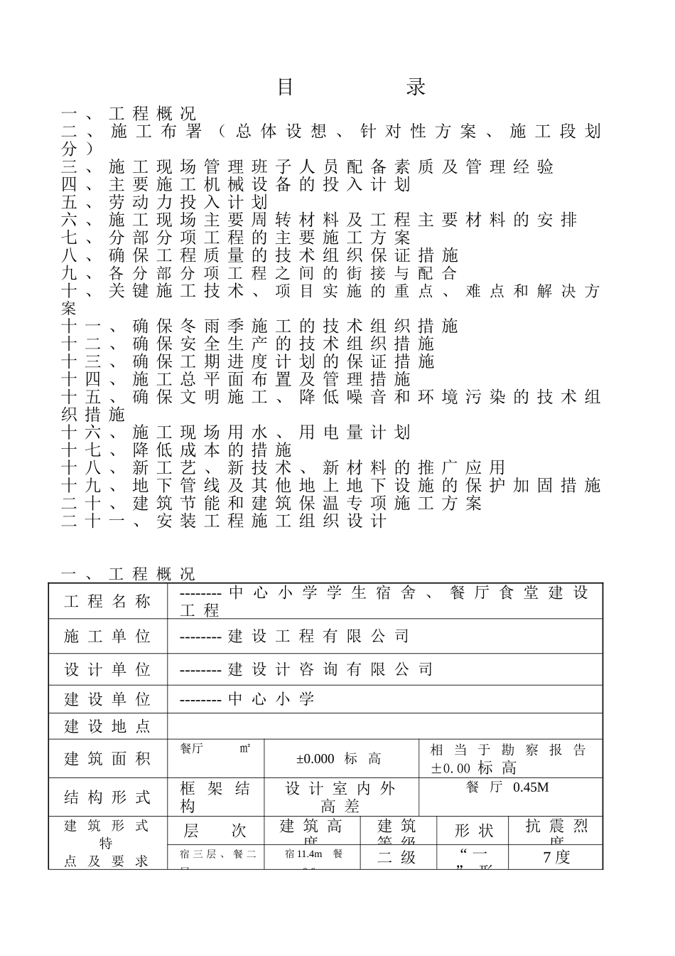 学校食堂工程施工组织设计_第2页