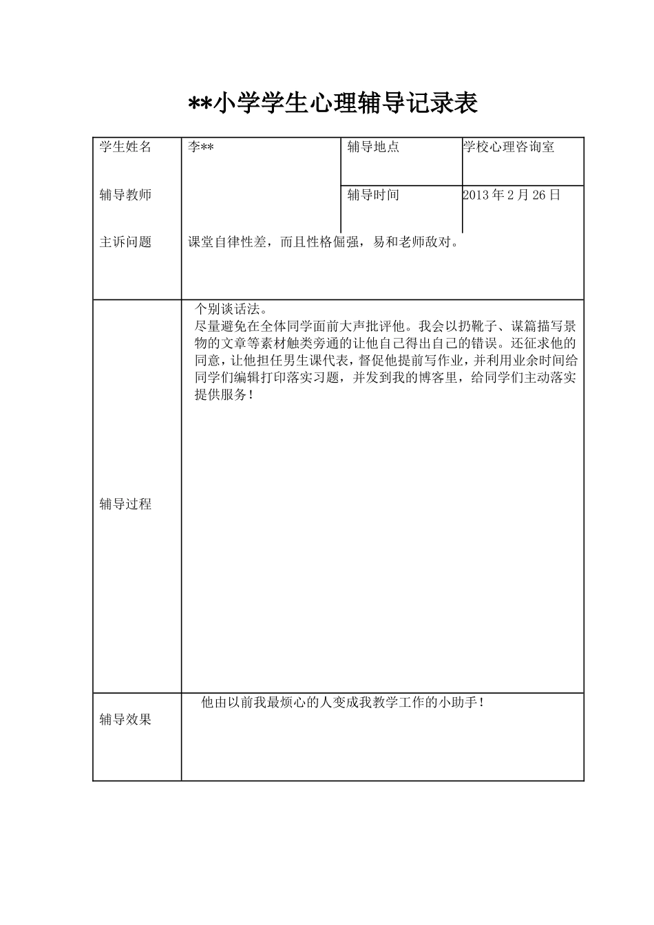 心理辅导记录表_第2页