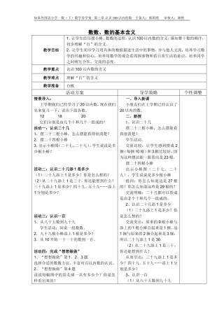 数数、数的基本含义