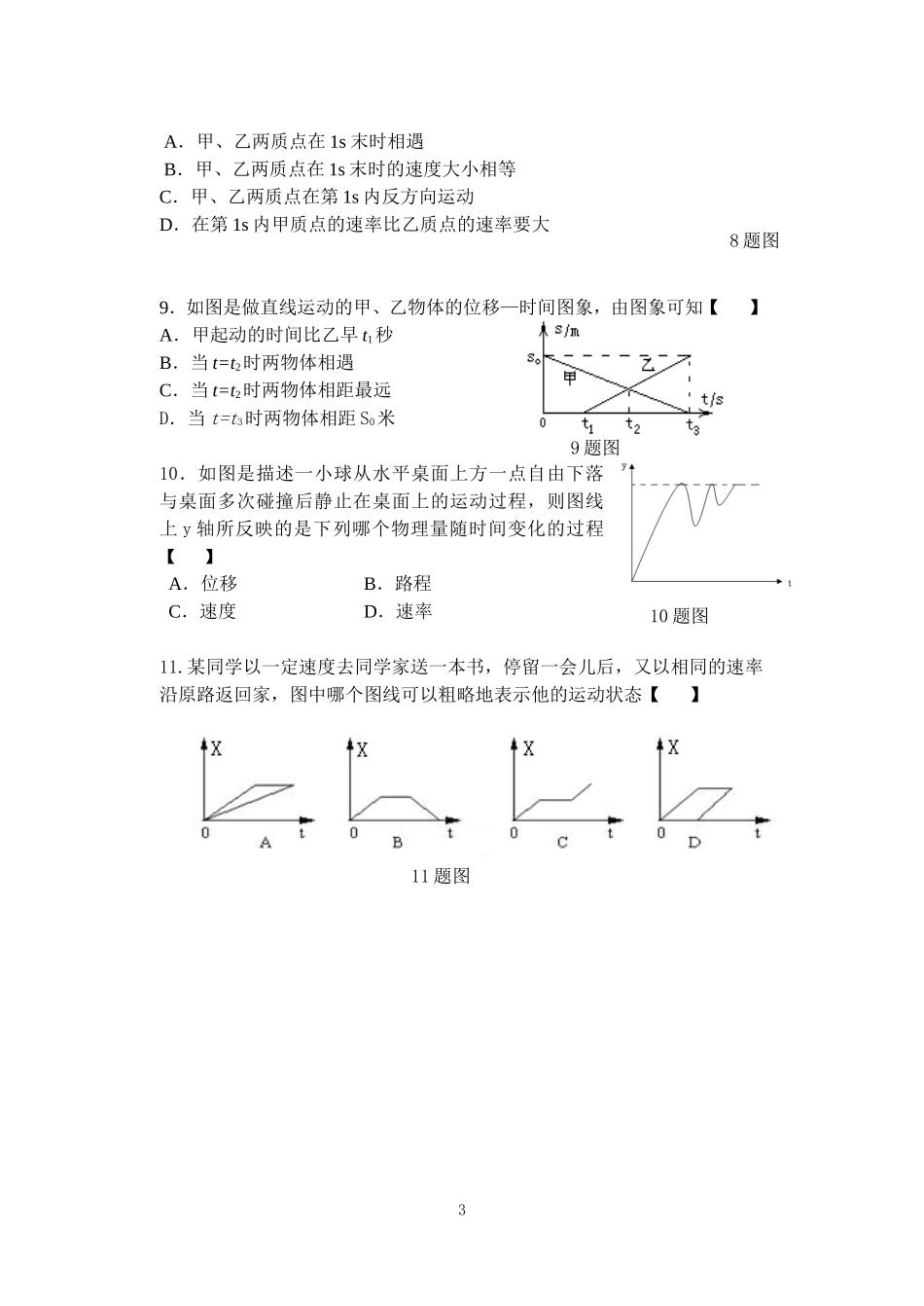 位移——时间图像专题_第3页
