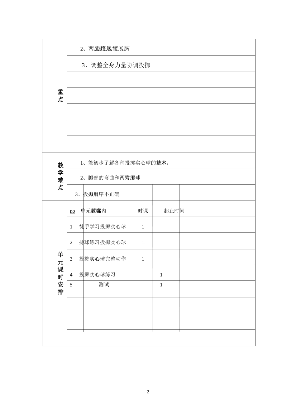 投掷实心球单元计划_第2页