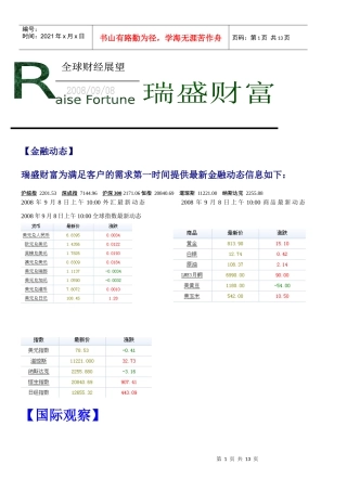 【金融动态】
