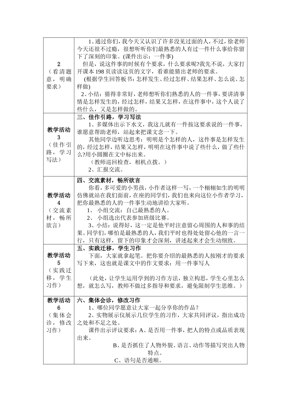 我最熟悉的人教案_第2页