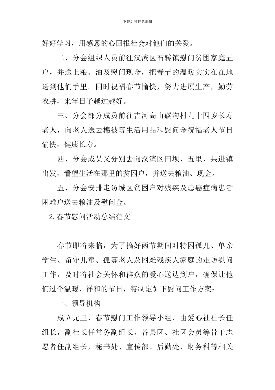 春节慰问活动总结范文五篇_第2页