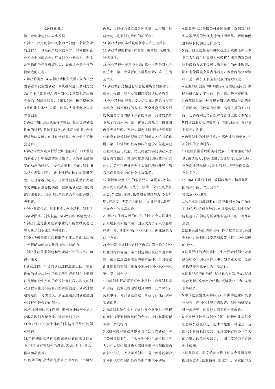 2017自考03453创业学_第1页